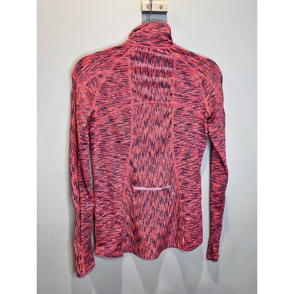 Athleta Womens XS Red Mendoza 1/2 Zip Pullover Activewear Jacket Space Dye
